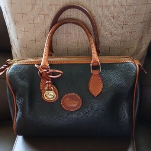 Vintage AWL Dooney & Bourke Black and Brown Shoulder Bag